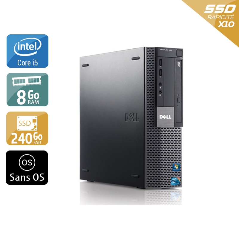 Dell Optiplex 980 SFF i5 8Go RAM 240Go SSD Sans OS