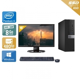 Dell Optiplex 7040 SFF Pentium G Dual Core Gen 6 avec Écran 19 pouces 8Go RAM 480Go SSD Windows 10