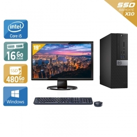 Dell Optiplex 7050 SFF i5 Gen 6 avec Écran 19 pouces 16Go RAM 480Go SSD Windows 10
