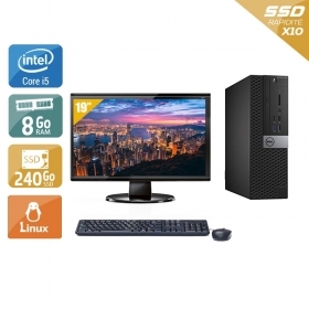 Dell Optiplex 7050 SFF i5 Gen 6 avec Écran 19 pouces 8Go RAM 240Go SSD Linux