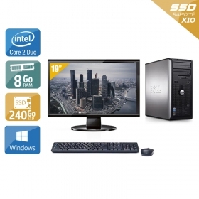 Dell Optiplex 760 Tower Core 2 Duo avec Écran 19 pouces 8Go RAM 240Go SSD Windows 10