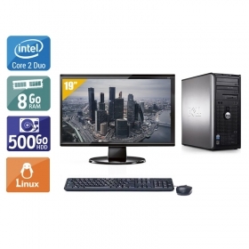 Dell Optiplex 760 Tower Core 2 Duo avec Écran 19 pouces 8Go RAM 500Go HDD Linux