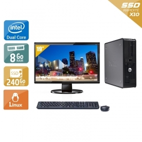 Dell Optiplex 760 SFF Dual Core avec Écran 19 pouces 8Go RAM 240Go SSD Linux