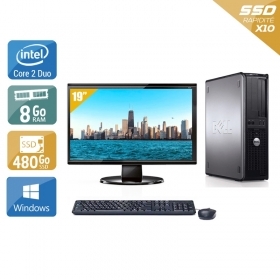 Dell Optiplex 780 Desktop Core 2 Duo avec Écran 19 pouces 8Go RAM 480Go SSD Windows 10