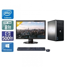 Dell Optiplex 780 Tower Celeron Dual Core avec Écran 19 pouces 8Go RAM 500Go HDD Windows 10