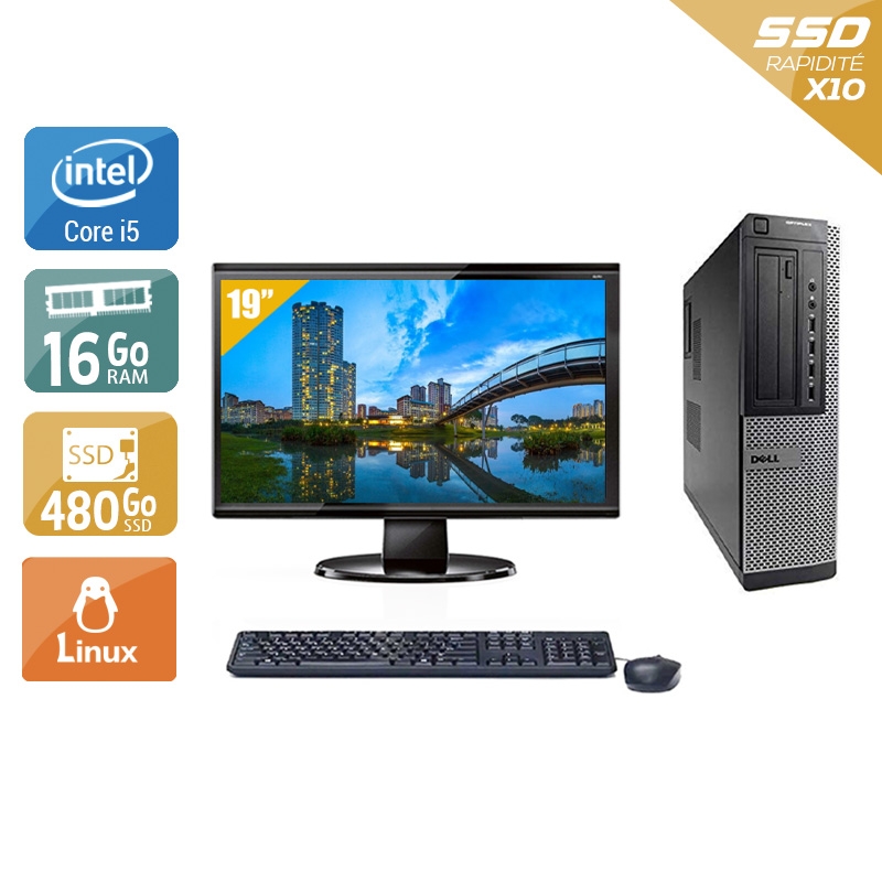 Dell Optiplex 790 Desktop i5 + Écran - 19'' 16Go RAM 480Go SSD Linux  Bon étatOccasion certifiée reconditionnée Bon état -  reconditionné disponible sur Kiatoo