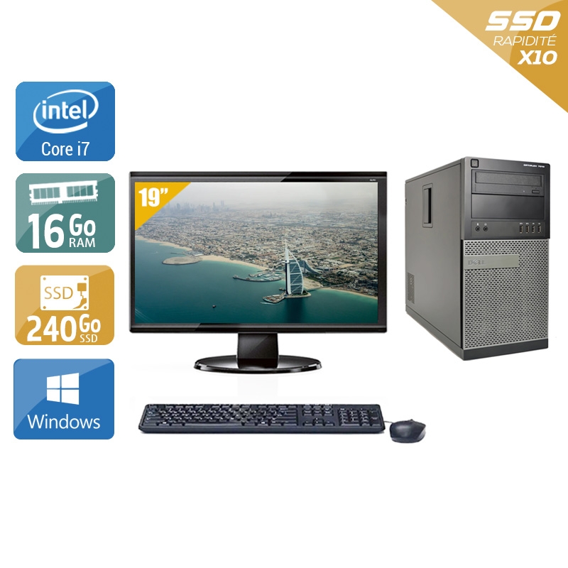 Dell Optiplex 790 Tower i7 + Écran - 19'' 16Go RAM 240Go SSD Windows 10  Bon étatOccasion certifiée reconditionnée Bon état -  reconditionné disponible sur Kiatoo