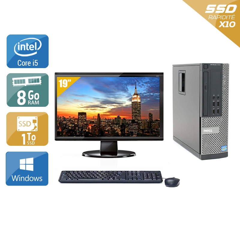 Dell Optiplex 790 SFF i5 avec Écran 19 pouces 8Go RAM 1To SSD Windows 10