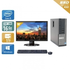 Dell Optiplex 790 SFF i5 avec Écran 19 pouces 16Go RAM 1To SSD Windows 10