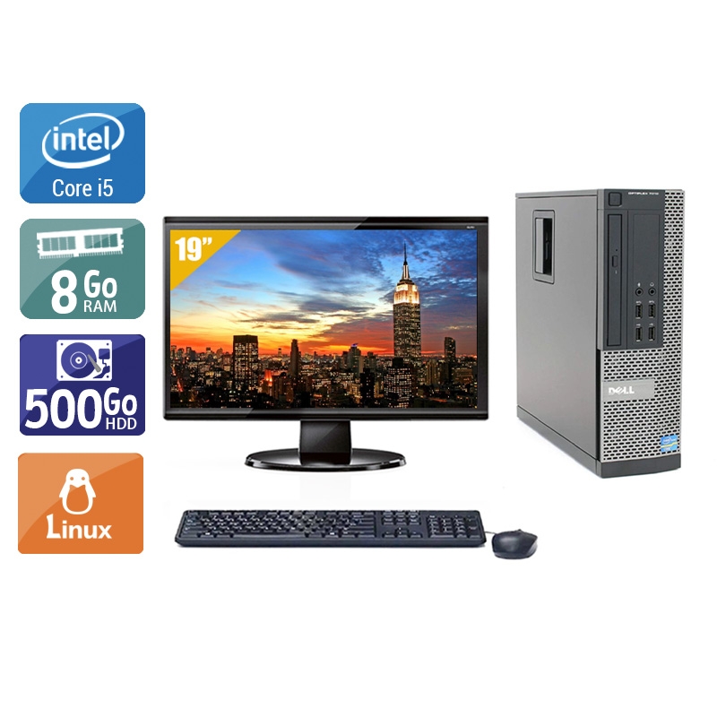 Dell Optiplex 790 SFF i5 avec Écran 19 pouces 8Go RAM 500Go HDD Linux