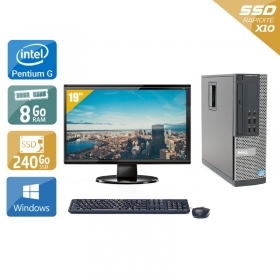 Dell Optiplex 790 SFF Pentium G Dual Core avec Écran 19 pouces 8Go RAM 240Go SSD Windows 10