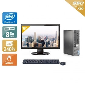 Dell Optiplex 790 USDT Pentium G Dual Core avec Écran 19 pouces 8Go RAM 240Go SSD Linux