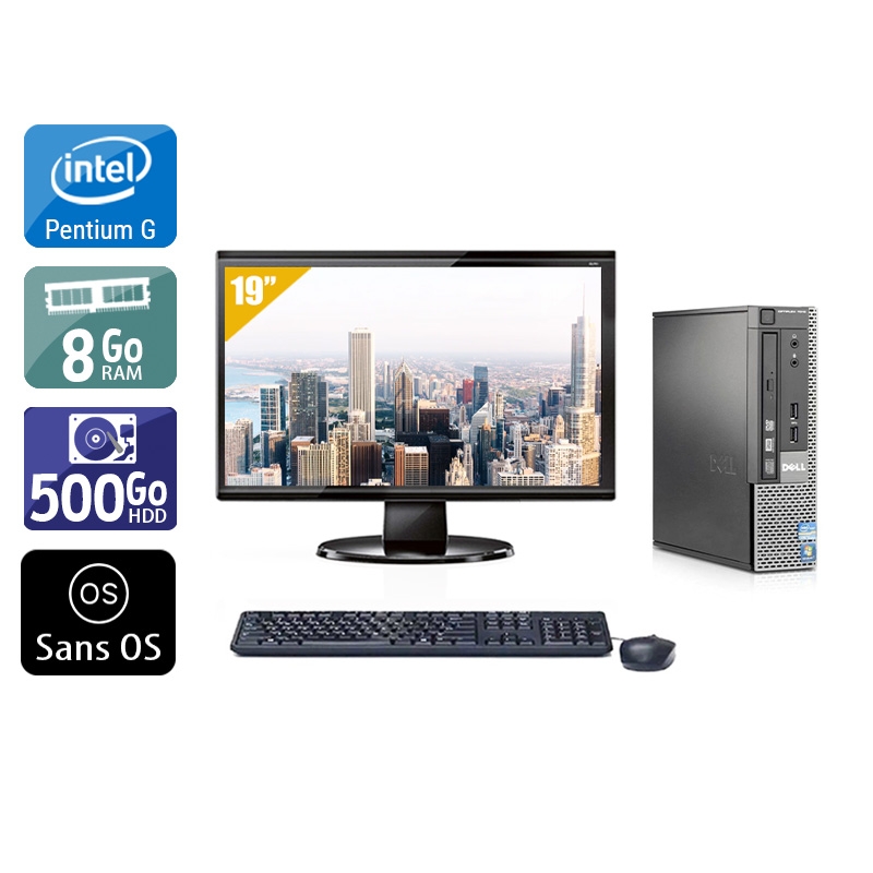 Dell Optiplex 790 USDT Pentium G Dual Core + Écran - 19'' 8Go RAM 500Go HDD Sans OS  Bon étatOccasion certifiée reconditionnée Bon état -  reconditionné disponible sur Kiatoo