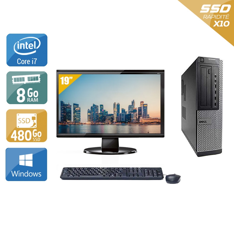 Dell Optiplex 9010 Desktop i7 + Écran - 19'' 8Go RAM 480Go SSD Windows 10  Bon étatOccasion certifiée reconditionnée Bon état -  reconditionné disponible sur Kiatoo