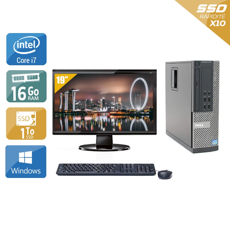 Dell Optiplex 9010 SFF i7 + Écran - 19'' 16Go RAM 1To SSD Windows 10  Très bon étatOccasion certifiée reconditionnée Bon état -  reconditionné disponible sur Kiatoo