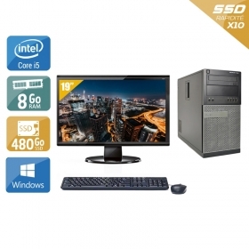 Dell Optiplex 9020 Tower i5 avec Écran 19 pouces 8Go RAM 480Go SSD Windows 10