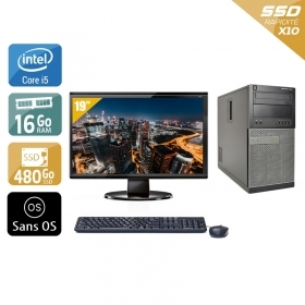 Dell Optiplex 9020 Tower i5 avec Écran 19 pouces 16Go RAM 480Go SSD Sans OS