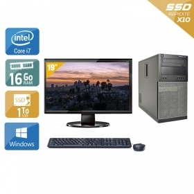 Dell Optiplex 9020 Tower i7 avec Écran 19 pouces 16Go RAM 1To SSD Windows 10