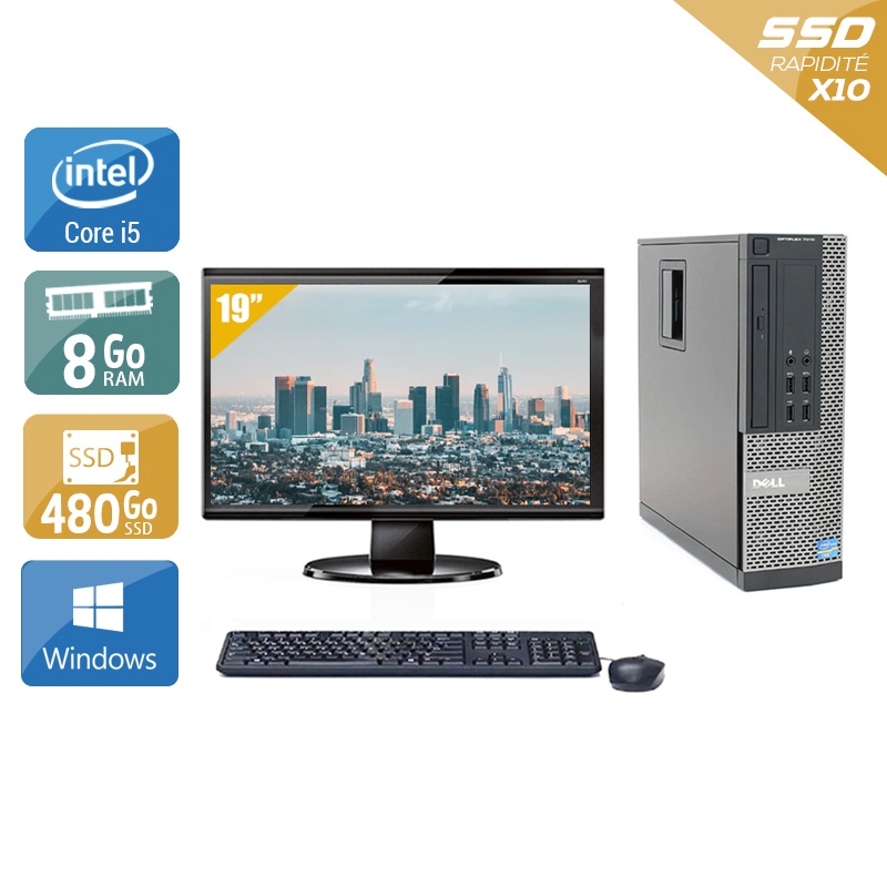 Dell Optiplex 9020 SFF i5 + Écran - 19'' 8Go RAM 480Go SSD Windows 10  Très bon étatOccasion certifiée reconditionnée Bon état -  reconditionné disponible sur Kiatoo