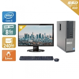Dell Optiplex 9020 SFF i5 avec Écran 19 pouces 8Go RAM 240Go SSD Linux