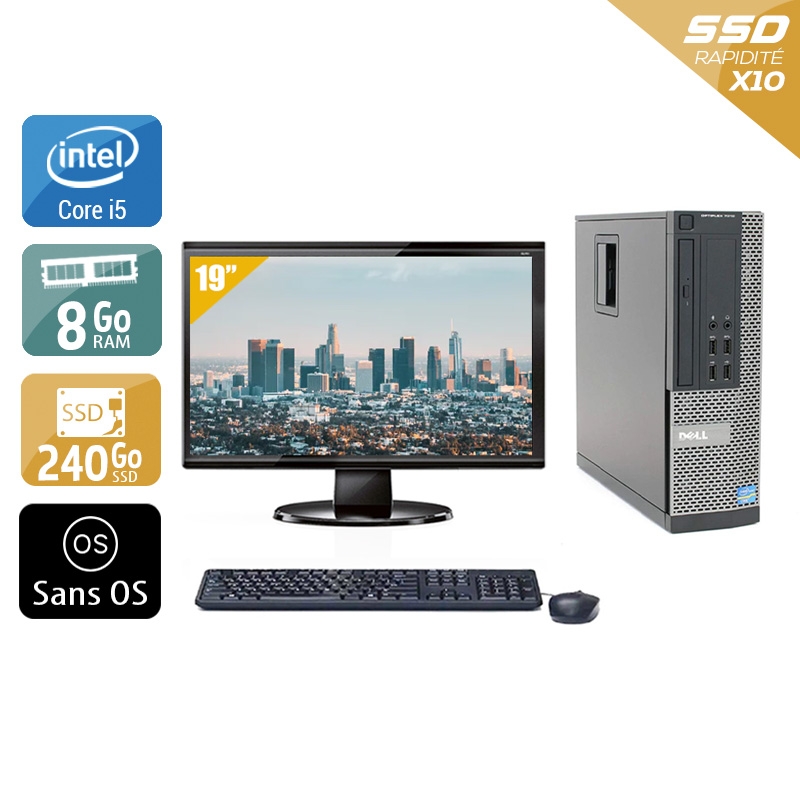 Dell Optiplex 9020 SFF i5 avec Écran 19 pouces 8Go RAM 240Go SSD Sans OS