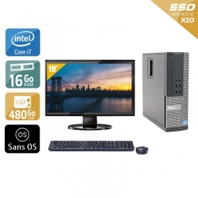 Dell Optiplex 9020 SFF i7 avec Écran 19 pouces 16Go RAM 480Go SSD Sans OS