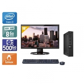 Dell Optiplex 9020M USDT i3 avec Écran 19 pouces 8Go RAM 500Go HDD Linux