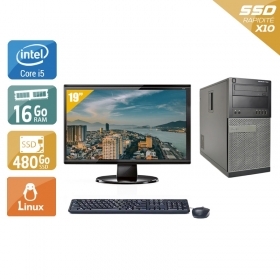 Dell Optiplex 990 Tower i5 avec Écran 19 pouces 16Go RAM 480Go SSD Linux