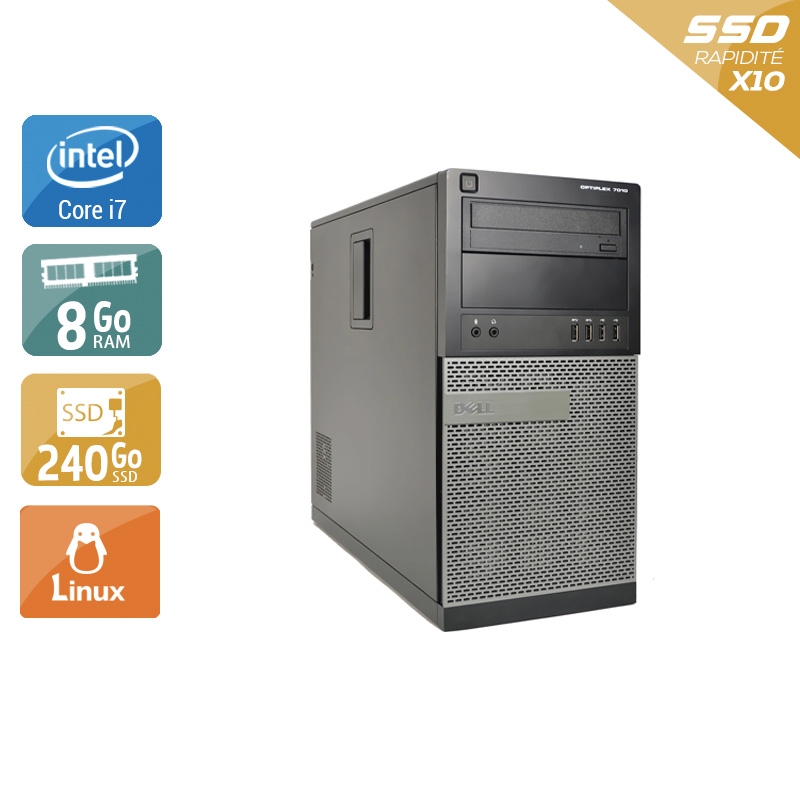 Dell Optiplex 990 Tower i7 - 8Go RAM 240Go SSD Linux  Bon étatOccasion certifiée reconditionnée Bon état -  reconditionné disponible sur Kiatoo
