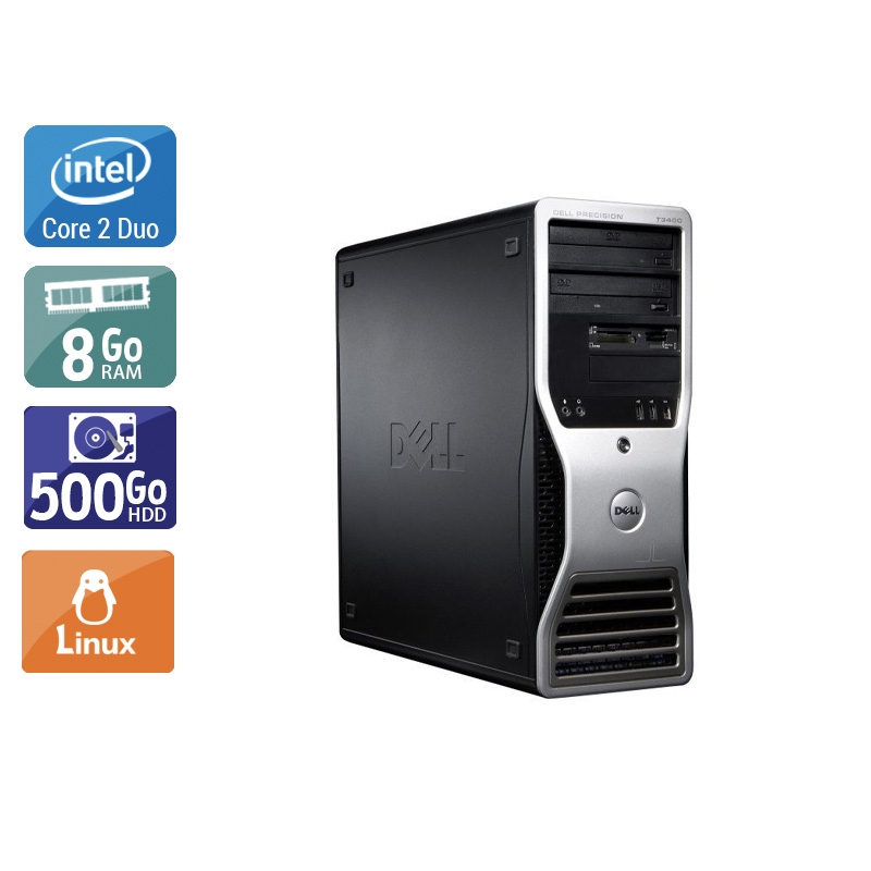 Dell Précision T3400 Tower Core 2 Duo 8Go RAM 500Go HDD Linux