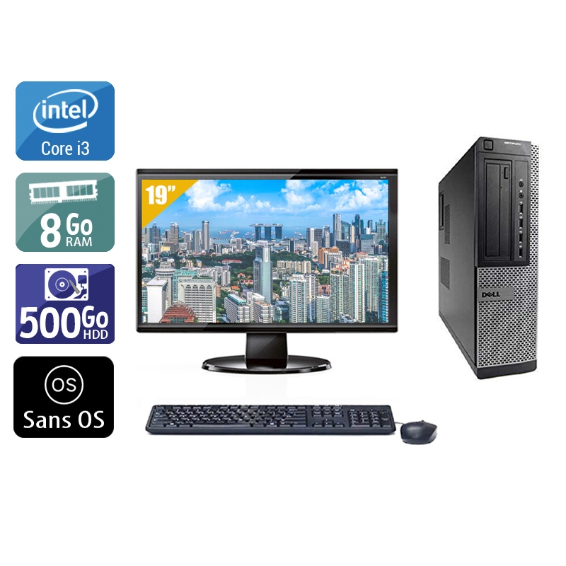 Dell Optiplex 9010 Desktop i3 + Écran - 19'' 8Go RAM 500Go HDD Sans OS  Bon étatOccasion certifiée reconditionnée Bon état -  reconditionné disponible sur Kiatoo