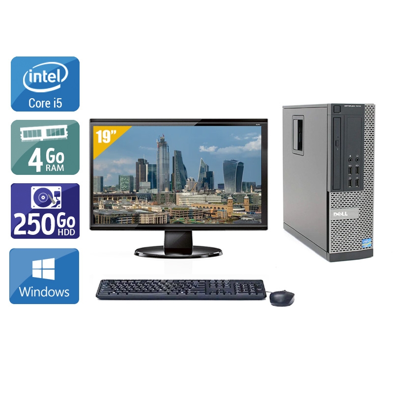 Dell Optiplex 9010 SFF i5 + Écran - 19'' 4Go RAM 250Go HDD Windows 10  Très bon étatOccasion certifiée reconditionnée Bon état -  reconditionné disponible sur Kiatoo