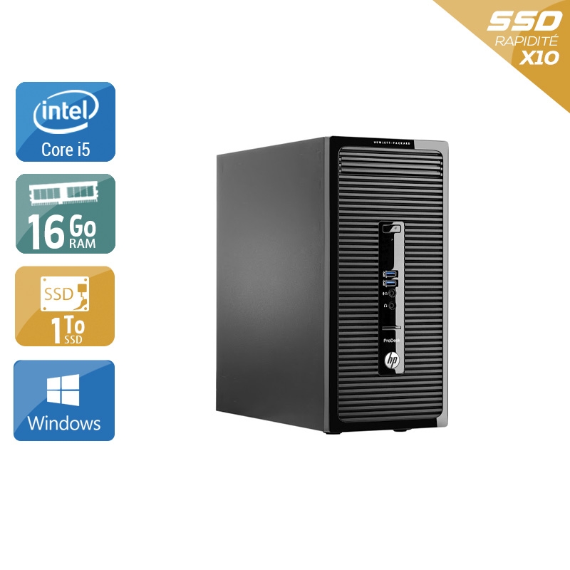 HP ProDesk 490 G2 Tower i5 16Go RAM 1To SSD Windows 10