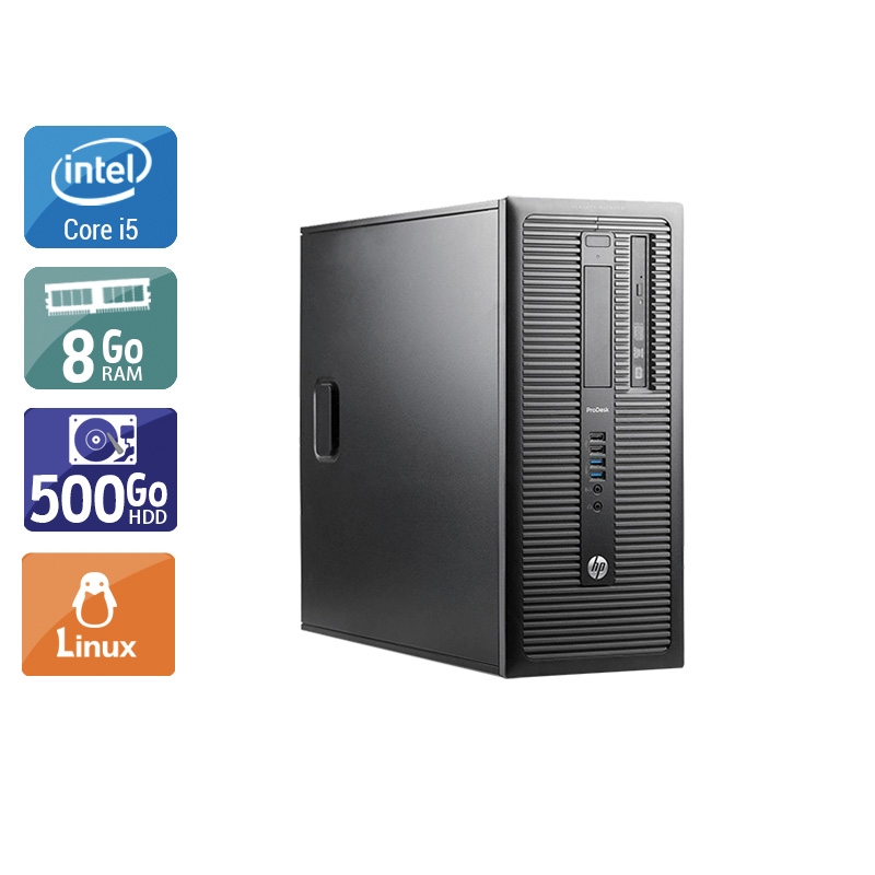 HP ProDesk 600 G1 Tower i5 8Go RAM 500Go HDD Linux