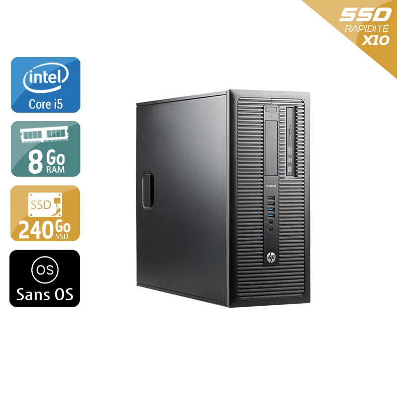 HP ProDesk 600 G1 Tower i5 - 8Go RAM 240Go SSD Sans OS  Bon étatOccasion certifiée reconditionnée Bon état -  reconditionné disponible sur Kiatoo