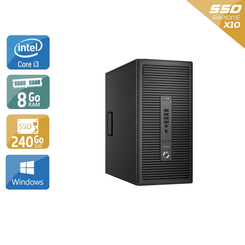 HP ProDesk 600 G2 Tower i3 Gen 6 - 8Go RAM 240Go SSD Windows 10  Bon étatOccasion certifiée reconditionnée Bon état -  reconditionné disponible sur Kiatoo