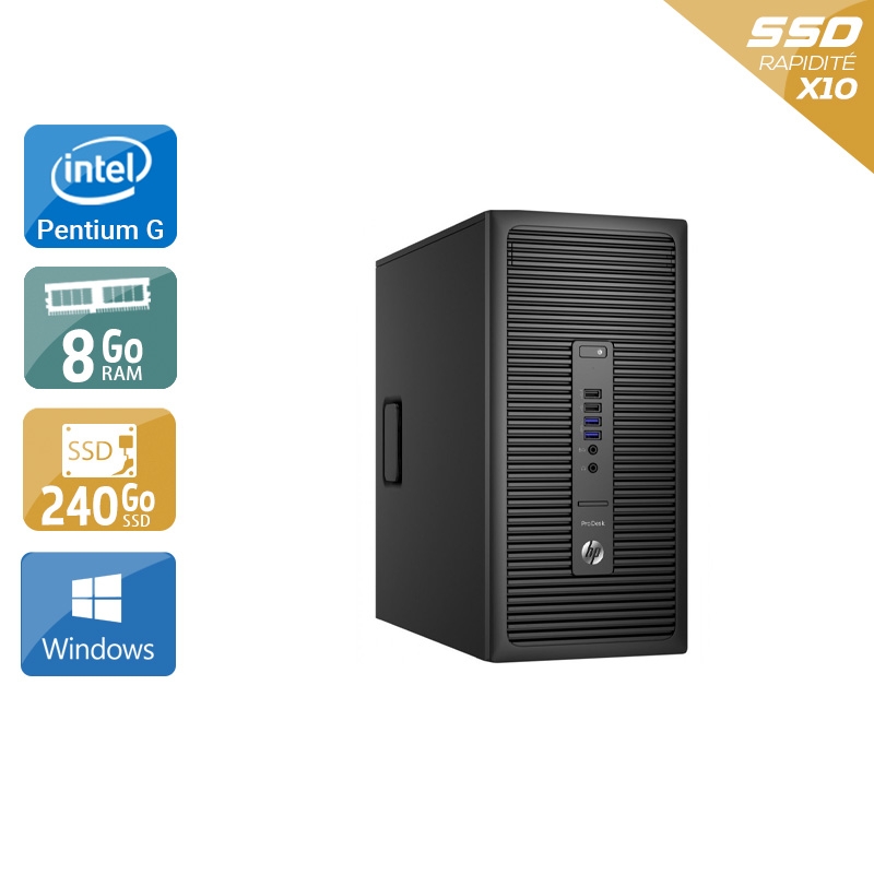 Acheter HP ProDesk 600 G2 Tower Pentium G Dual Core Gen 6 - 8Go RAM 240Go SSD Windows 10 Bon étatOccasion certifiée reconditionnée Bon état - 190,83 € HP ProDesk 600 G2 Tower Pentium G Dual Core Gen 6 - 8Go RAM 240Go SSD Windows 10 Bon étatOccasion certifiée reconditionnée Bon état - reconditionné disponible sur Kiatoo