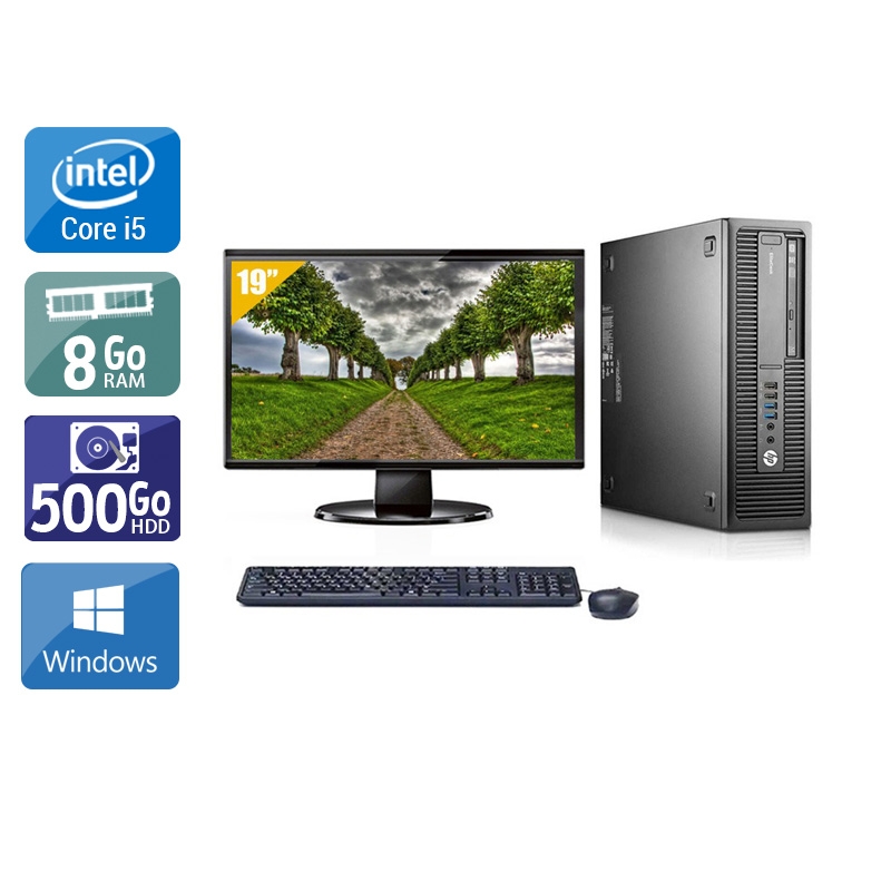 HP EliteDesk 800 G1 SFF i5 + Écran - 19'' 8Go RAM 500Go HDD Windows 10  Bon étatOccasion certifiée reconditionnée Bon état -  reconditionné disponible sur Kiatoo