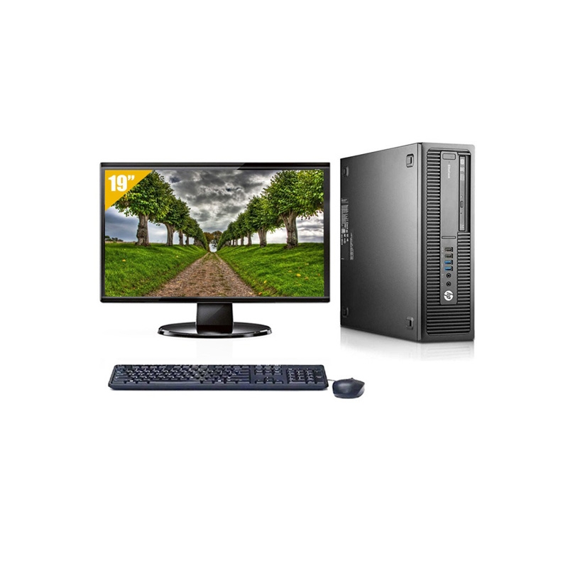 HP EliteDesk 800 G1 SFF i5 avec Écran 19 pouces 8Go RAM 240Go SSD Linux