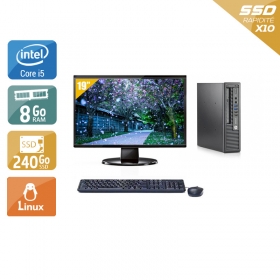 HP EliteDesk 800 G1 USDT i5 avec Écran 19 pouces 8Go RAM 240Go SSD Linux