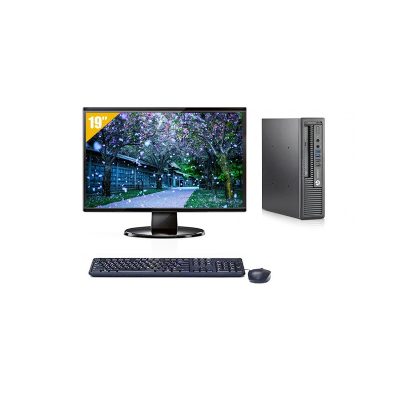 HP EliteDesk 800 G1 USDT i5 avec Écran 19 pouces 8Go RAM 240Go SSD Linux