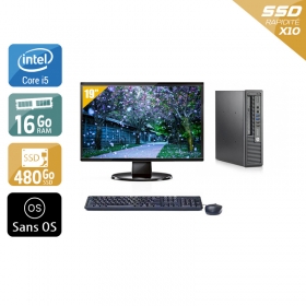 HP EliteDesk 800 G1 USDT i5 avec Écran 19 pouces 16Go RAM 480Go SSD Sans OS