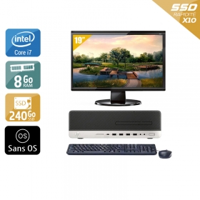HP EliteDesk 800 G3 SFF i7 Gen 6 avec Écran 19 pouces 8Go RAM 240Go SSD Sans OS