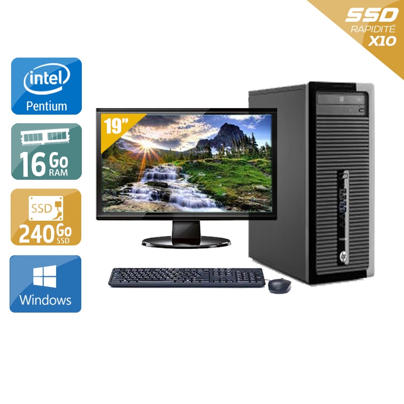 Acheter HP ProDesk 400 G1 Tower Pentium G Dual Core + Écran - 19'' 8Go RAM 240Go SSD Windows 10 Bon étatOccasion certifiée reconditionnée Bon état - 224,17 € HP ProDesk 400 G1 Tower Pentium G Dual Core + Écran - 19'' 8Go RAM 240Go SSD Windows 10 Bon étatOccasion certifiée reconditionnée Bon état - reconditionné disponible sur Kiatoo