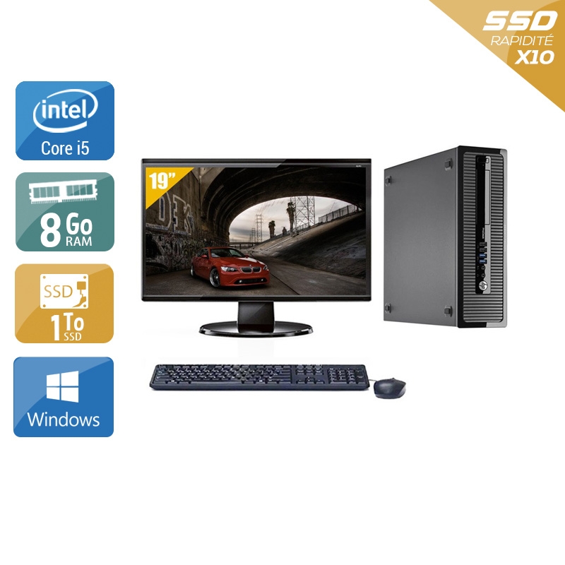 HP ProDesk 400 G1 SFF i5 + Écran - 19'' 8Go RAM 1To SSD Windows 10  Très bon étatOccasion certifiée reconditionnée Bon état -  reconditionné disponible sur Kiatoo