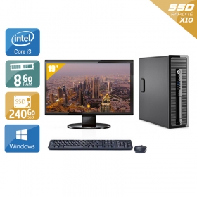 HP ProDesk 400 G2 SFF i3 avec Écran 19 pouces 8Go RAM 240Go SSD Windows 10