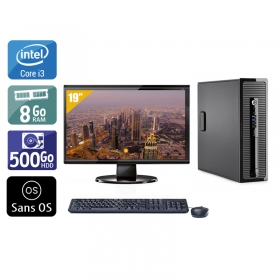 HP ProDesk 400 G2 SFF i3 avec Écran 19 pouces 8Go RAM 500Go HDD Sans OS