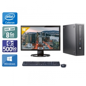 HP ProDesk 600 G1 SFF Celeron Dual Core avec Écran 19 pouces 8Go RAM 500Go HDD Windows 10
