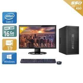 HP ProDesk 600 G2 Tower i7 Gen 6 avec Écran 19 pouces 16Go RAM 1To SSD Windows 10