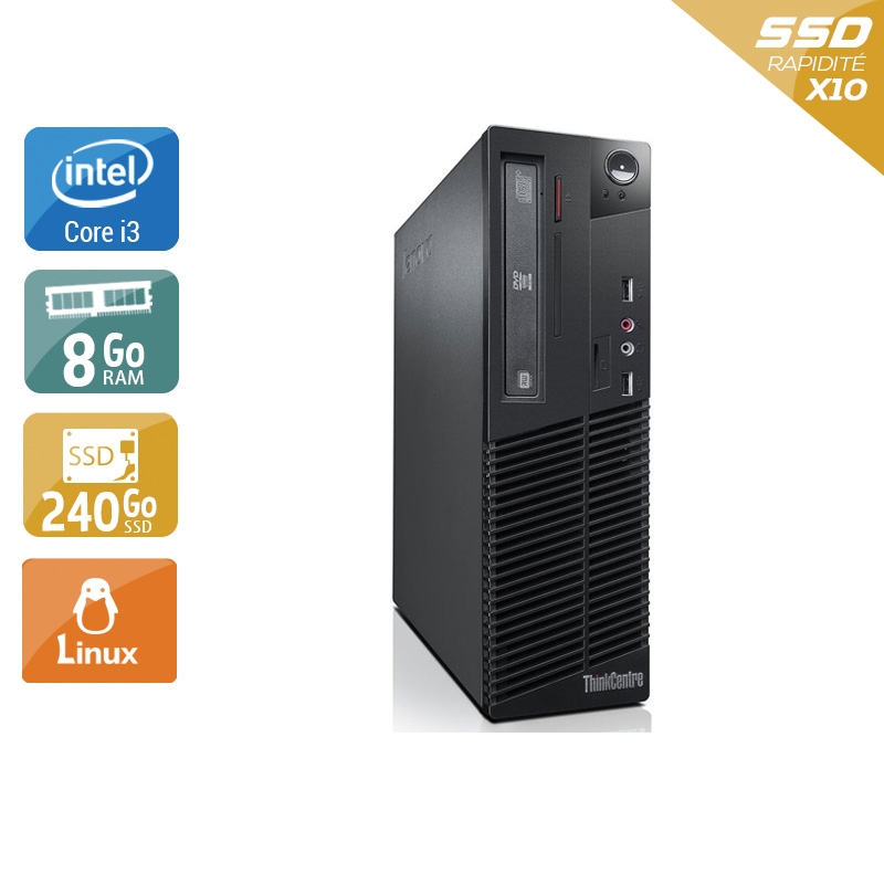 Lenovo ThinkCentre M81 SFF i3 8Go RAM 240Go SSD Linux